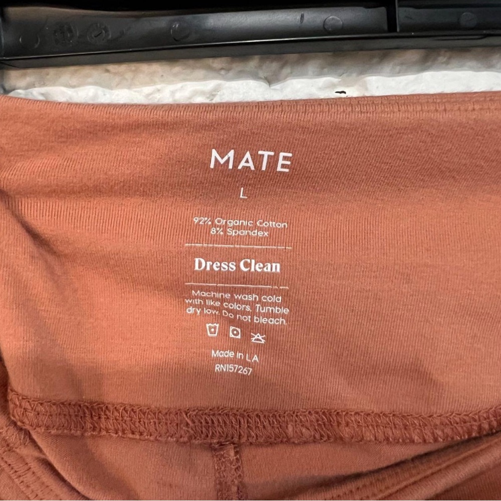 ‼️NWOT: MATE The Label Shorts Womens Large Bike Terracotta Stretch Organic - Picture 9 of 9